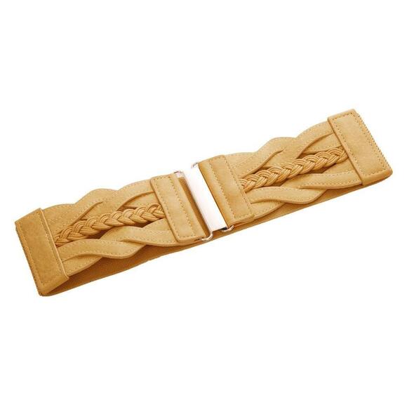 Women's Elastic Belt Retro Wide Waist Cinch Belt(spicy Mustard,xl)🤘 - Picture 3 of 4